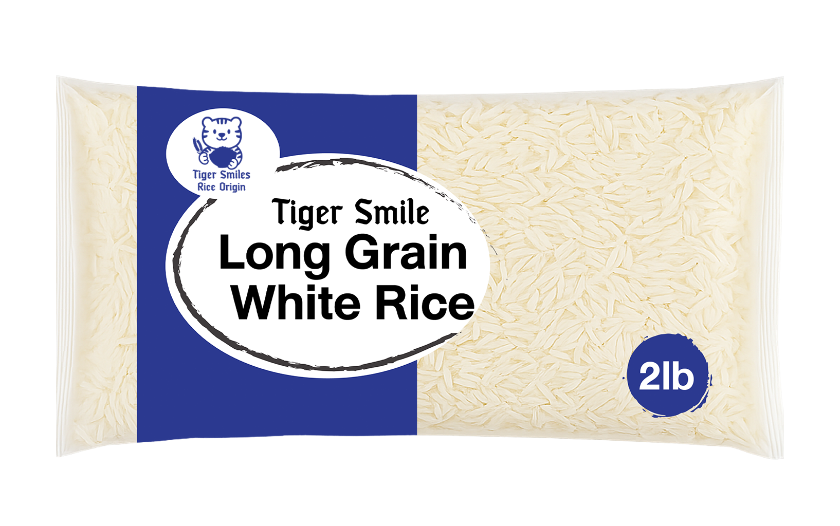 Tiger Smiles Long Grain White Rice 2lb x 12 bags/carton